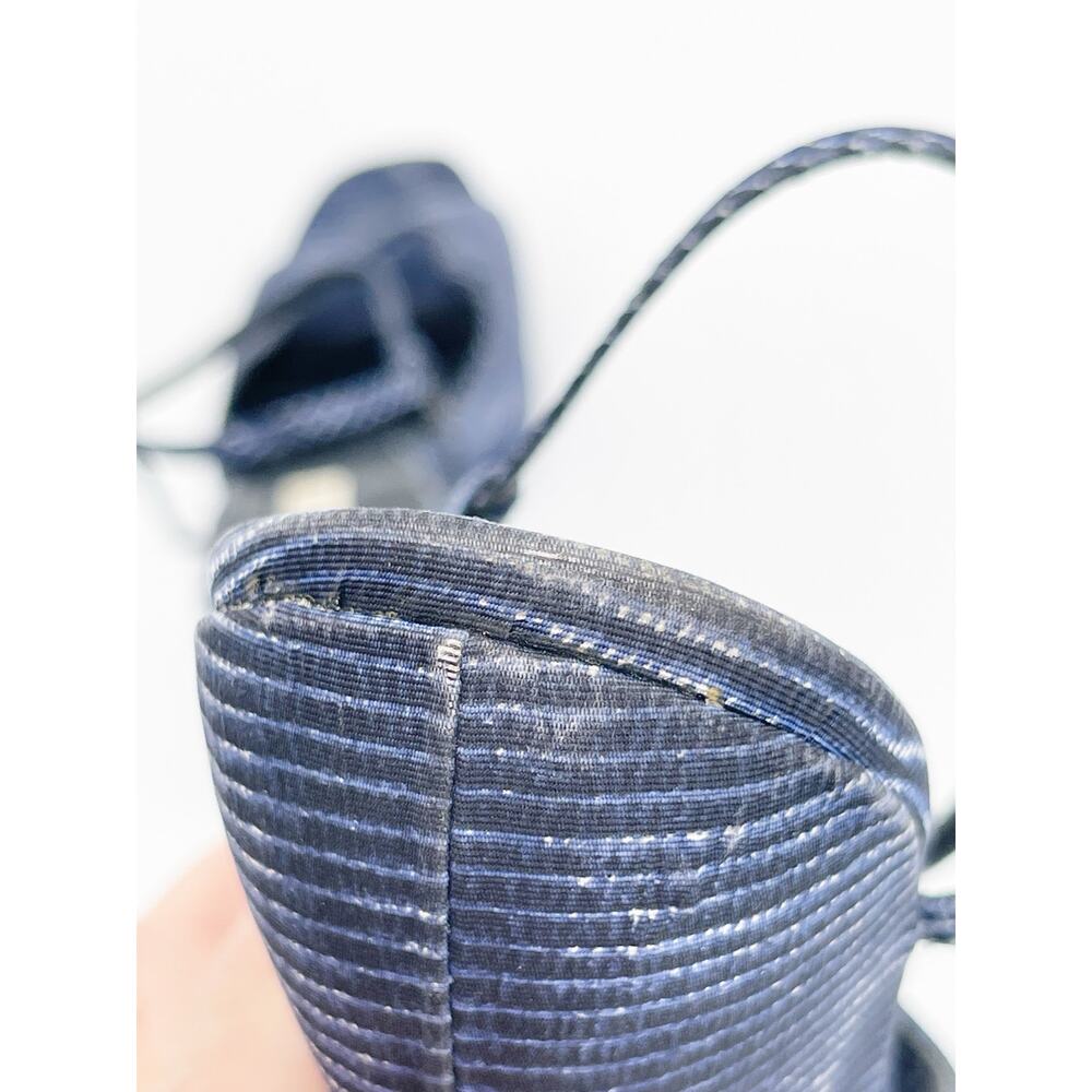 Prada Vintage Fall 2004 Runway Blue Wavy Striped Platform Wedge Sandals IT 38.5 - Picture 10 of 13